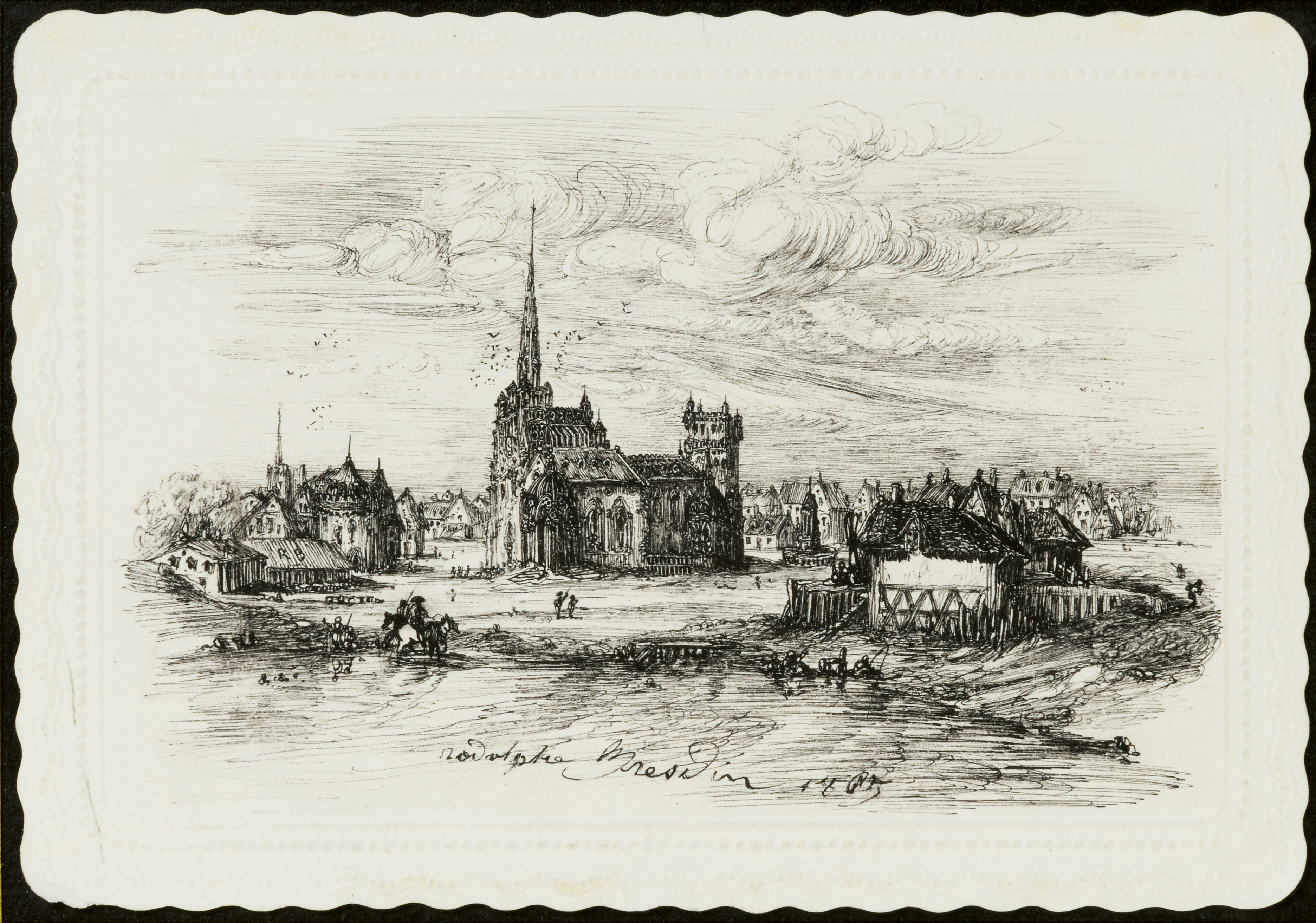 Landscape with a Church in a Medieval Village